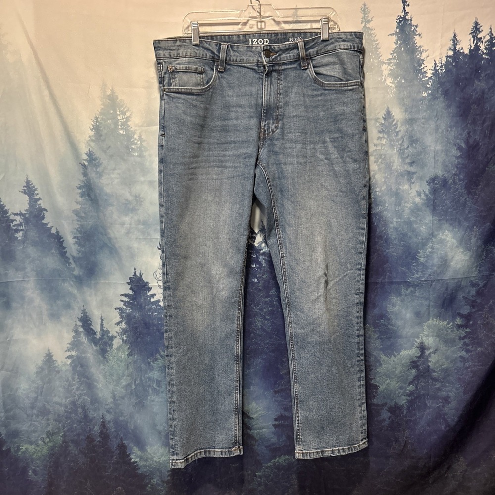 IZOD Straight‎ Fit Jean Mens Blue Jean Casual Straigh Est. 1937 Size 36x30